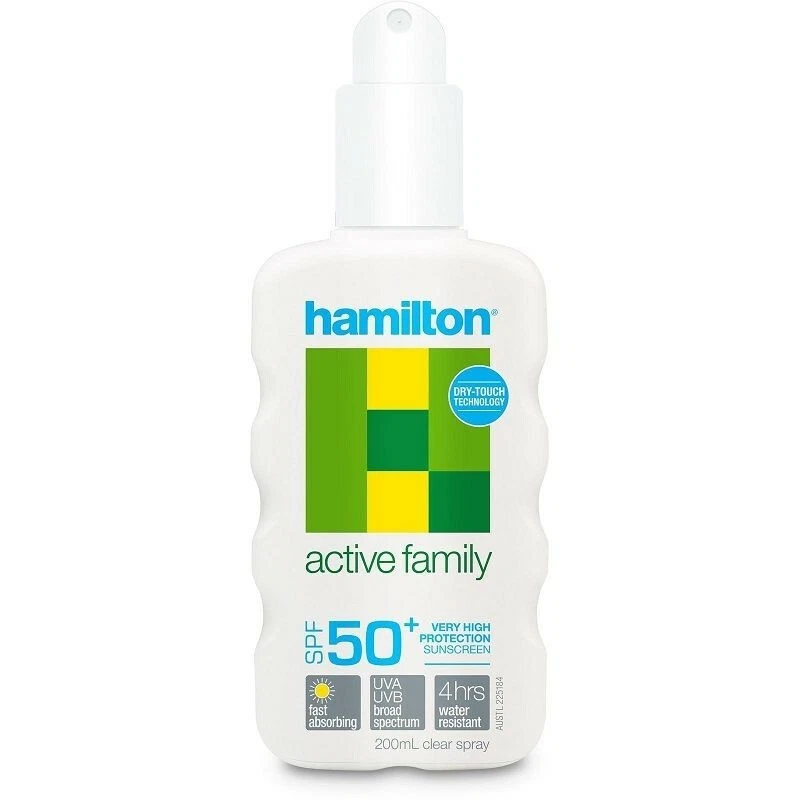 Hamilton Active Family SPF50 Sunscreen Spray 200mL
