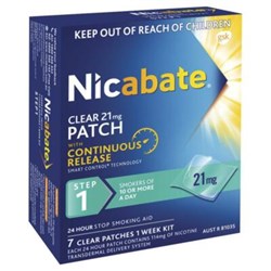 Nicabate Clear Patch 21mg Step1 7 Patches