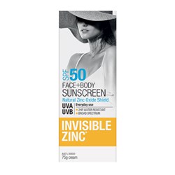 Invisible Zinc Face  Body SPF50 75g