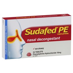 Sudafed PE Nasal Decongestant 24 Tablets