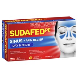 Sudafed PE Sinus Day  Night Relief 24 Tablets