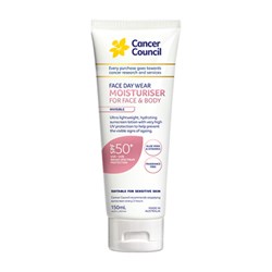 CANCER COUNCIL CANC FACEBODY INVISIBLE SPF50 150ML