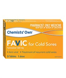 Chemists Own Favic For Cold Sores 500mg 3 Tablet