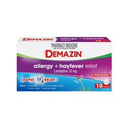 Demazin Allergy  Hayfever Relief 10mg 10 Tablets