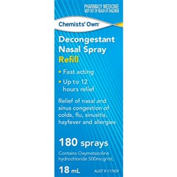 Chemists Own Decongestant Nasal Spray Refill 18mL